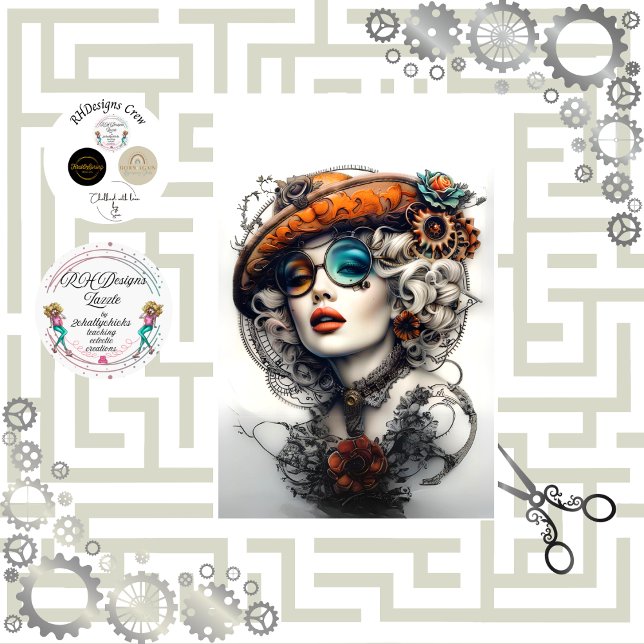 Papier Mousseline Steampunk Boho Aventuré Cassandrea Decoupage (Créateur téléchargé)