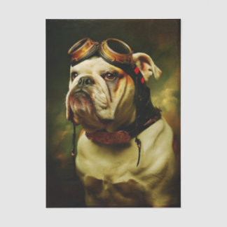 Papier Mousseline Steampunk Bulldog Aviator Portrait FC4L Decoupage