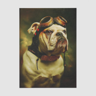 Papier Mousseline Steampunk Bulldog Aviator Portrait FC4R Decoupage