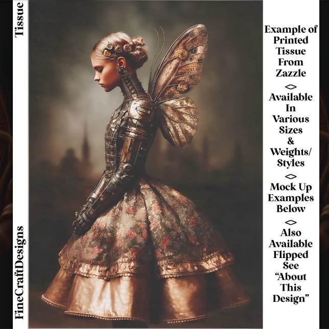 Papier Mousseline Steampunk Dystopian Fairy Woman EK5L Decoupage (Créateur téléchargé)