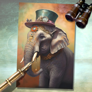 Papier Mousseline Steampunk Elephant 1 papier découpage