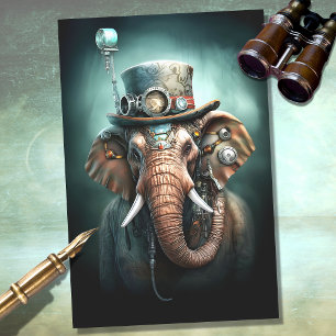 Papier Mousseline Steampunk Elephant 2 papier découpage