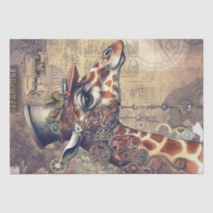 Papier Mousseline Steampunk Giraffe Animal