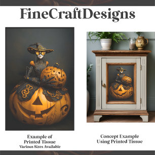Papier Mousseline Steampunk Halloween Citrouille Dame F2R Découpage