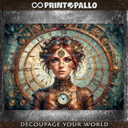 Papier Mousseline Steampunk Queen of Time and Watches