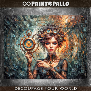 Papier Mousseline Steampunk Queen of Watch et Time Dimension