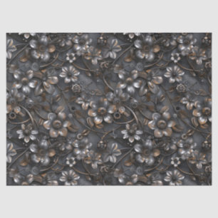 Papier Mousseline Steampunk Rousty Motif de fleur métallique pour De