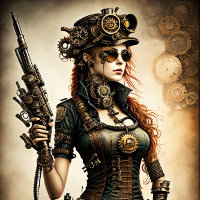 Steampunk woman Ready or not v2