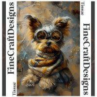 Steampunk Yorkie Peinture à l'huile Découpage droi