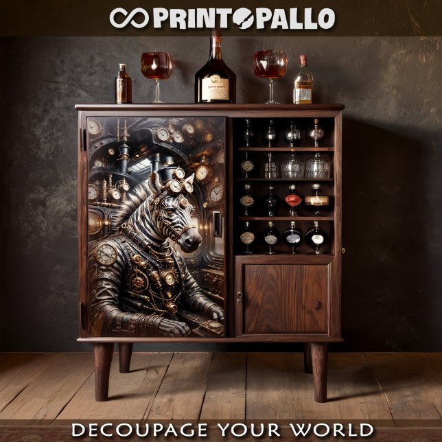 Papier Mousseline Steampunk zebra conduisant le train victorien (Créateur téléchargé)