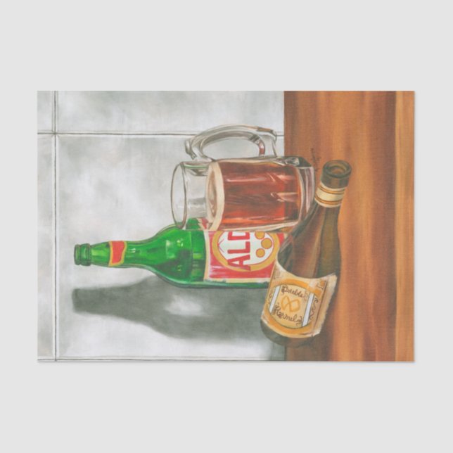 Papier Mousseline Still Life with Beer par Jennifer Goldberger (Recto)