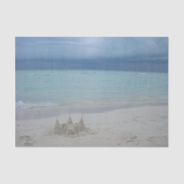 Papier Mousseline Stormy Sandcastle Beach Landscape (Recto)