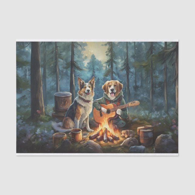 Papier Mousseline Storybook Campfire Dogs, Musique de plein air (Recto)