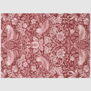 Papier Mousseline Strawberry Thief Maroon, William Morris