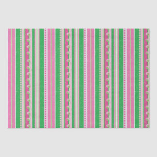 Papier Mousseline Stripes et planètes Abstraites, Rose rose et vert