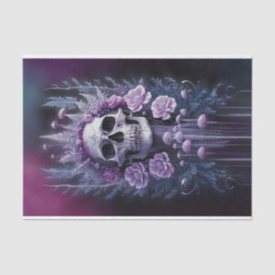 Papier Mousseline Stunning Goth Skull sur Plum, Minuit Macabre