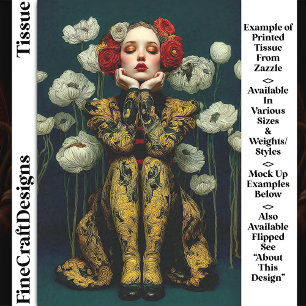 Papier Mousseline Style Art Nouveau Portrait féminin DQ3L Découpage