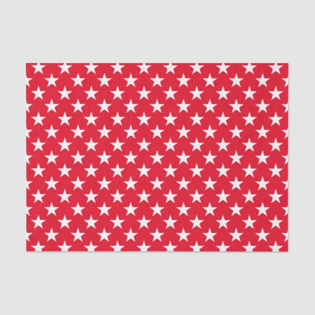 Papier Mousseline Style Cool d'origine motif Red White Star (Recto)