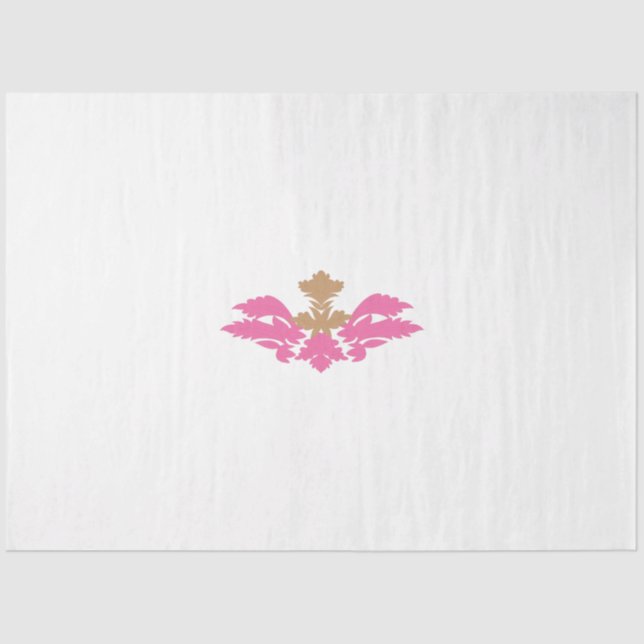 Papier Mousseline Style Décor, Rose Chaud, Laiton Antique (Recto)