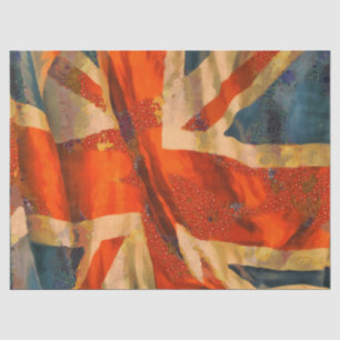 Papier Mousseline Style Grunge Union Jack Drapeau britannique