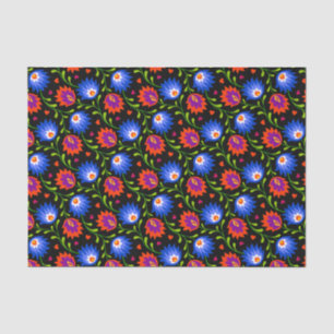 Papier Mousseline Style mexicain coloré motif floral élégant gras