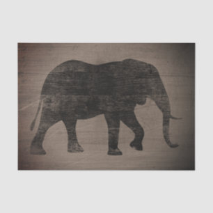 Papier Mousseline Style rustique de silhouette d'éléphant africain