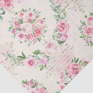 Papier Mousseline Style rustique rose classique fleurs féminines env