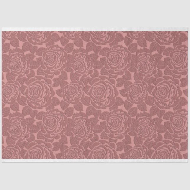 Papier Mousseline Style Sculpté Élégant Roses Roses Roses Roses Rose (Recto)