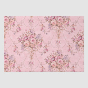 Papier Mousseline Style victorien rose français Découpage florale