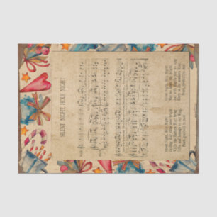 Papier Mousseline Style vintage Feuille de Noël Musique Soirée silen