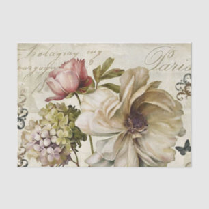 Papier Mousseline Style vintage Grandes Fleurs avec Arrière - plan d