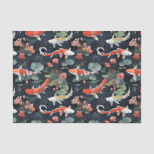 Papier Mousseline Style vintage Koi Fish Decoupage