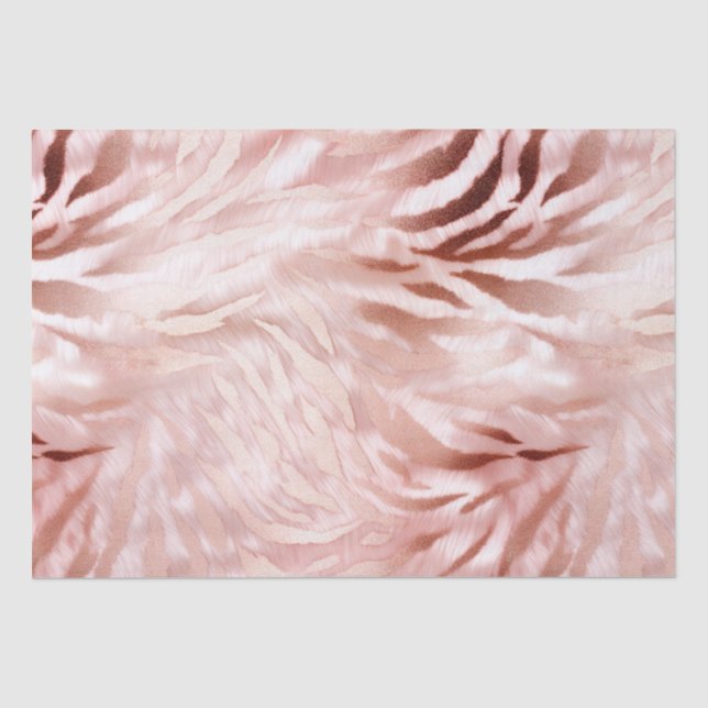 Papier Mousseline Stylish Rose rose rose rose or Zebra Glam Glitz (Recto)