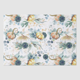Papier Mousseline Succulents Citrouilles de verdure et d'or