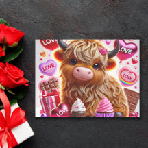 Sucré Comme Candy Highland Cow Valentines