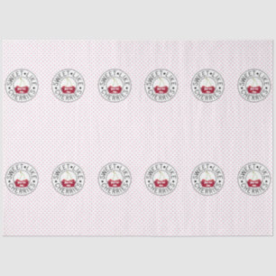 Papier Mousseline SUCRE COMME DES CHERRIES Timbre Vintage rétro sur 