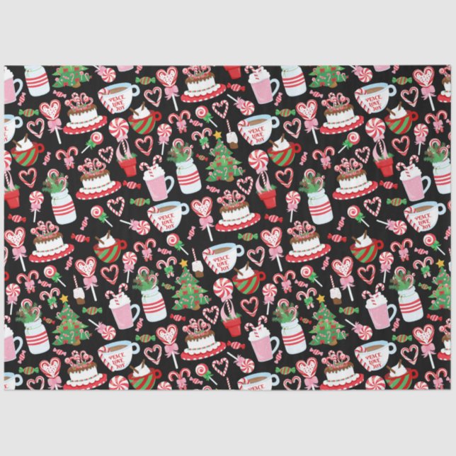 Papier Mousseline Sucre de canne de Noël Sweets Motif (Recto)