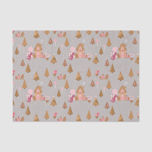 Papier Mousseline Sucre de canne de pain d'épices rose pâle (Recto)