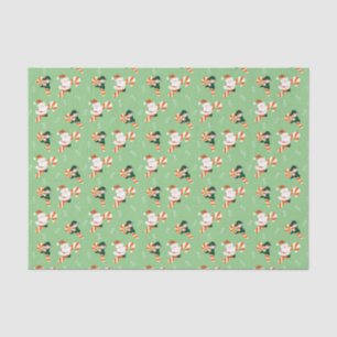 Papier Mousseline Sucre de canne Père Noël Elf Motif de Noël