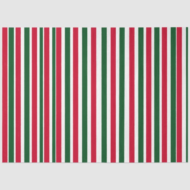 Papier Mousseline Sucre de canne rouge et vert Stripes de Noël (Recto)