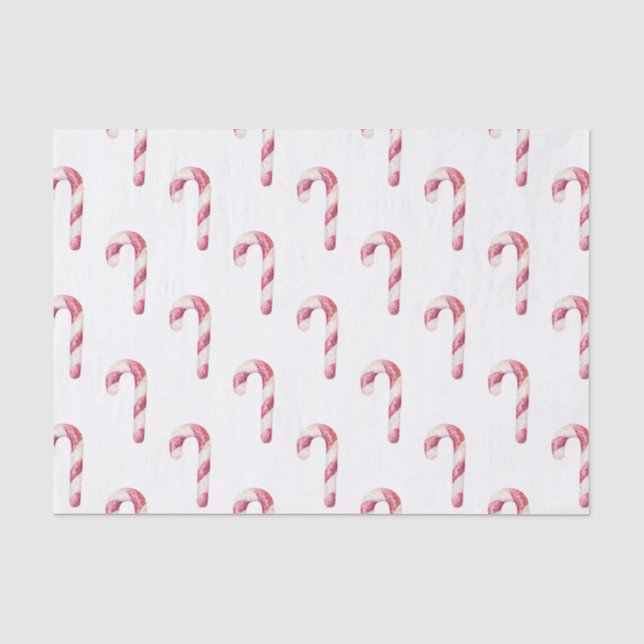 Papier Mousseline Sucres de canne de menthe blanche rouge (Recto)