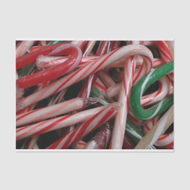 Papier Mousseline Sucres de canne Noël Vacances Blanc Vert et Rouge (Recto)