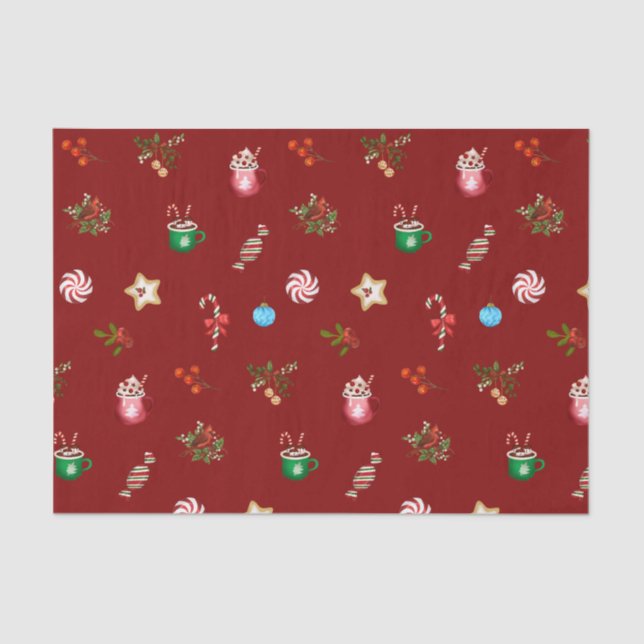 Papier Mousseline Sucres de Noël amusants et bouchons de chocolat ch (Recto)