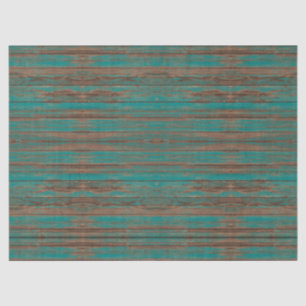 Papier Mousseline Sud-Ouest Rustique Patiné Turquoise Bois peint