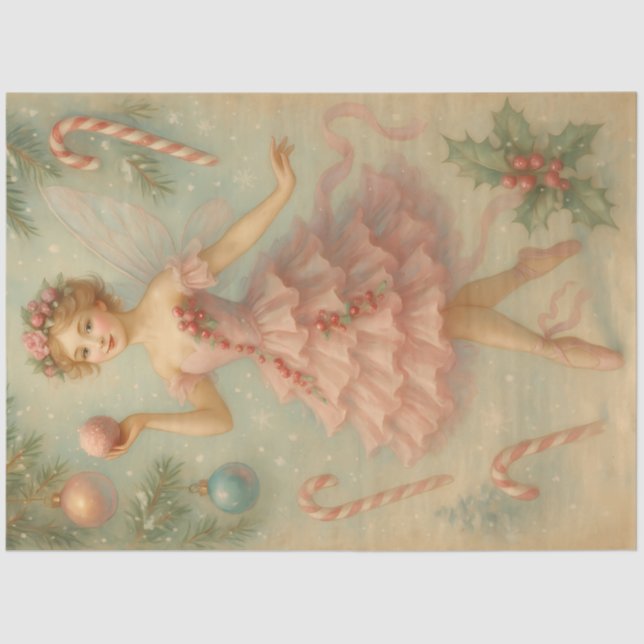 Papier Mousseline Sugarplum Fairy Christmas Ballet Decoupage Paper (Recto)
