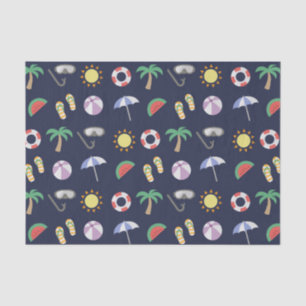 Papier Mousseline Summer Beach Vacances Motif bleu