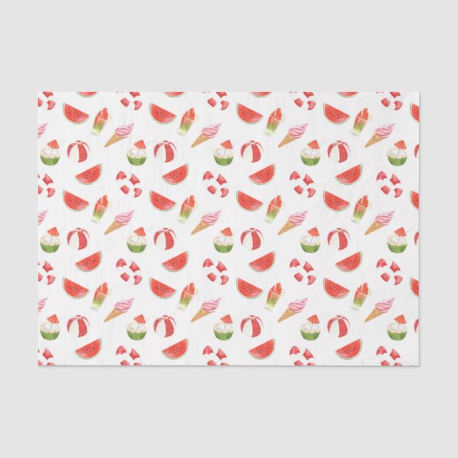 Papier Mousseline Summer Fun Beach Ball (Design 32 Red Series) (Recto)
