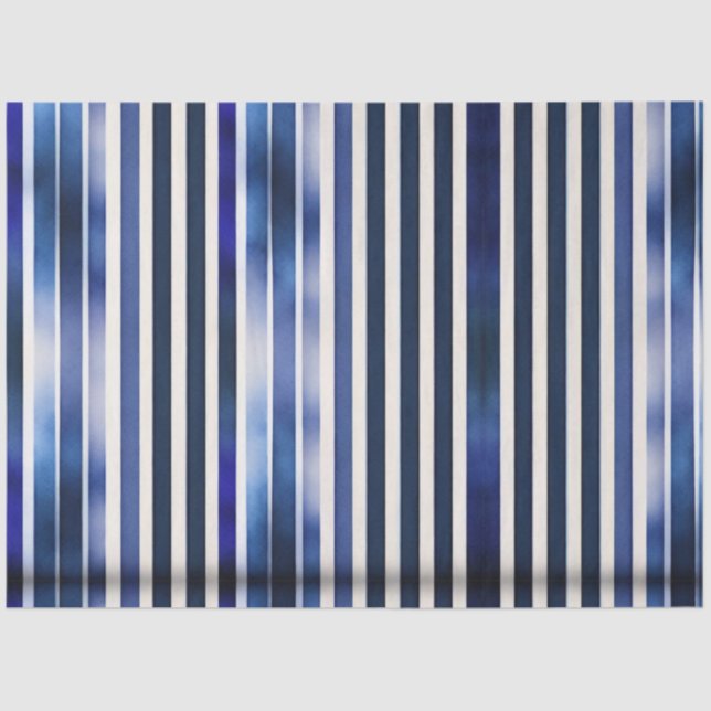 Papier Mousseline Summer Popular Navy Blue Boat Stripes Collection (Recto)