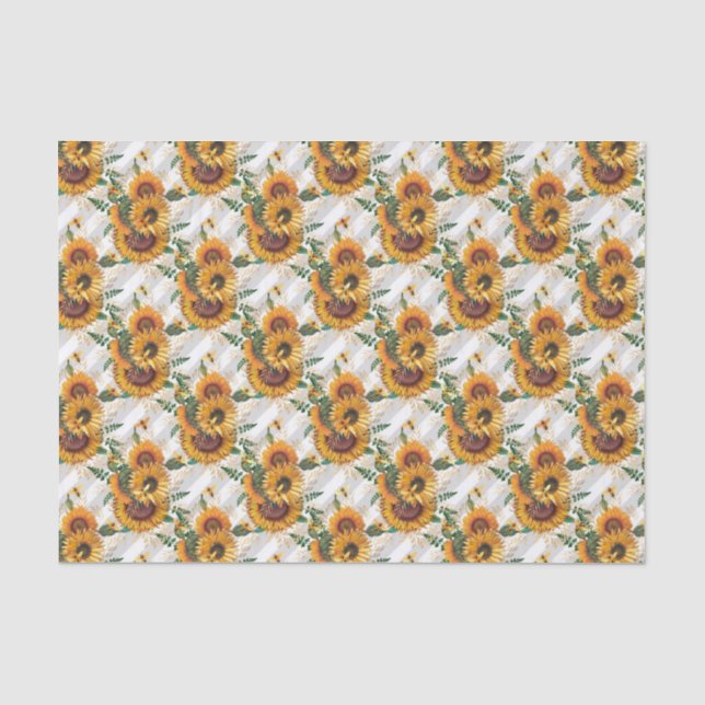 Papier Mousseline Sunflower Lover Bee Honeycomb Motif (Recto)