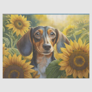Papier Mousseline Sunflower Puppy Love, Dachshund